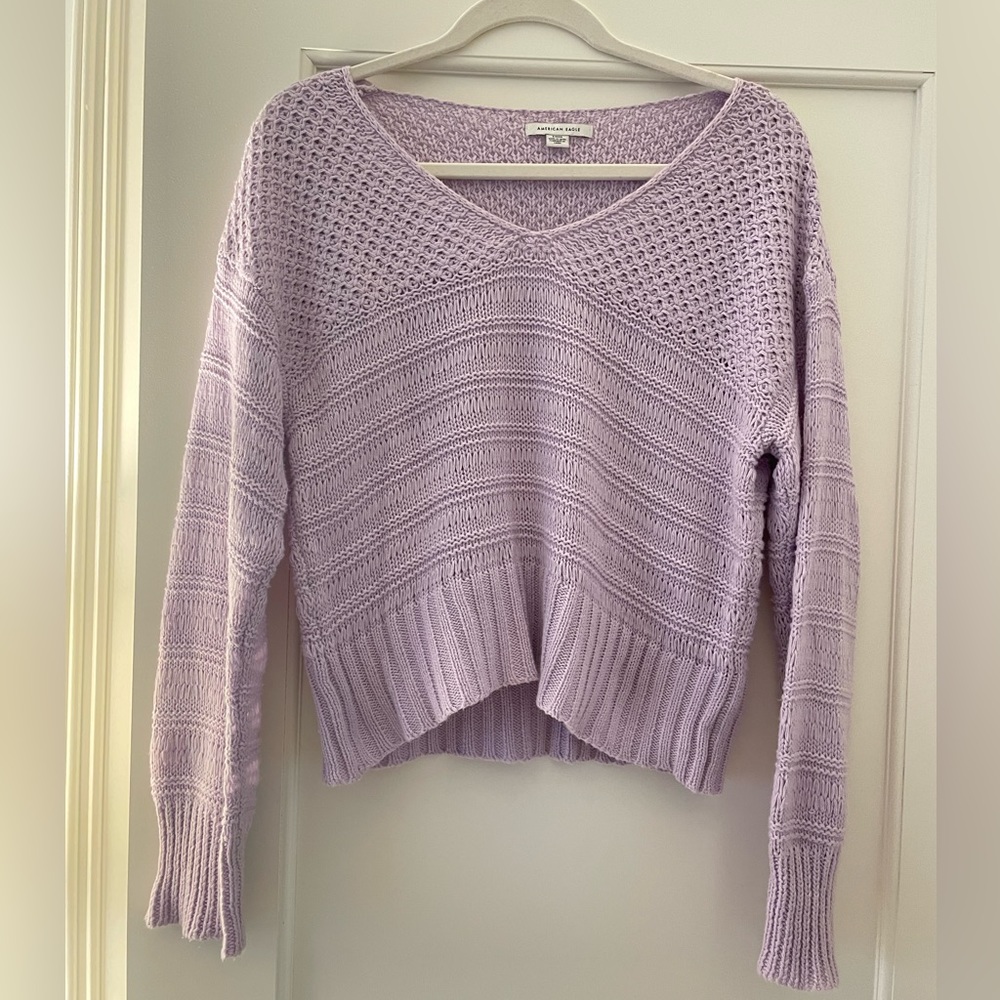 American Eagle lilac knit sweater